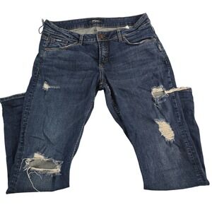 Silver Jeans Co. SAM Distressed Ripped Denim Jeans Medium Wash Womens W29 L27